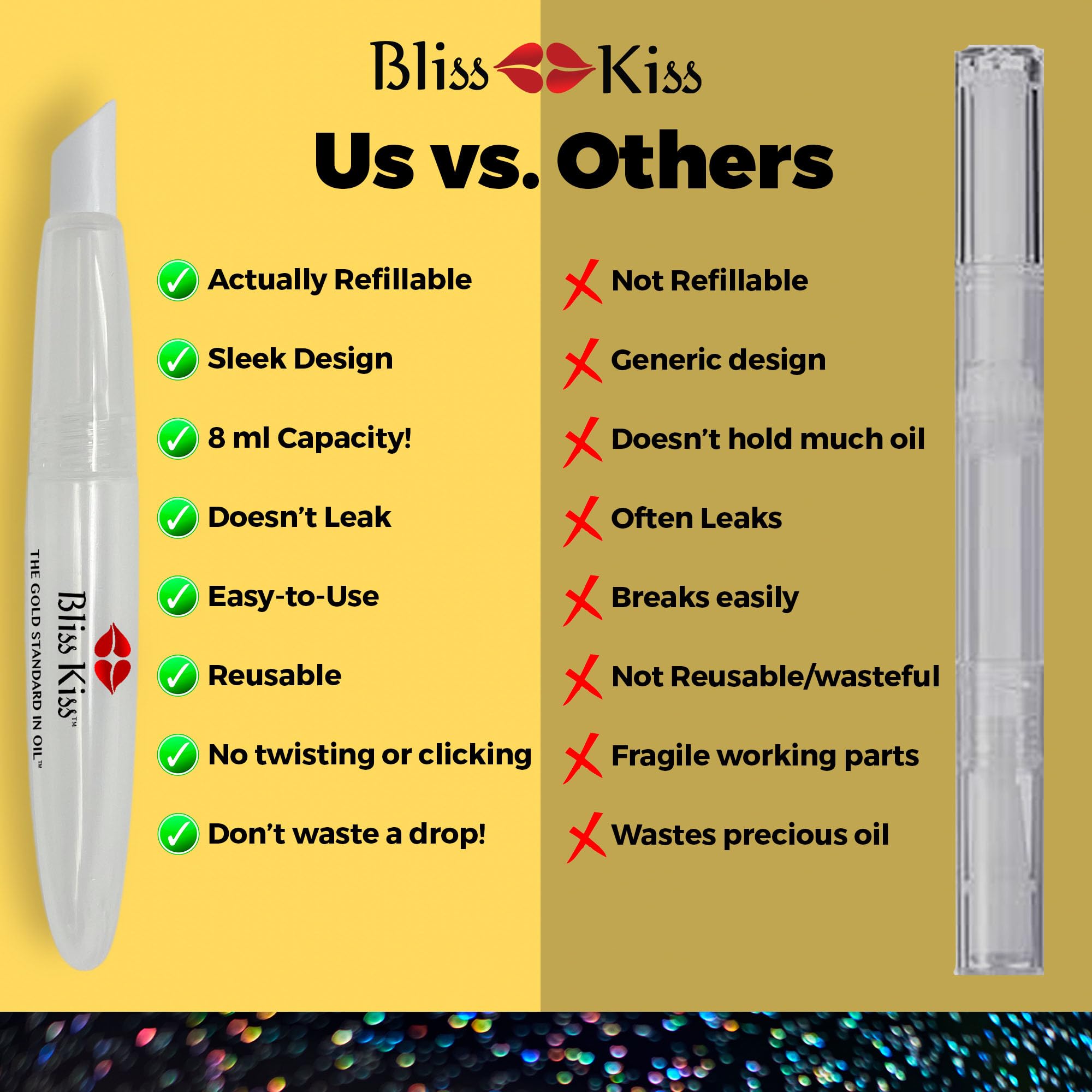 Bliss Kiss proximal nail fold focus for targeted hydration.