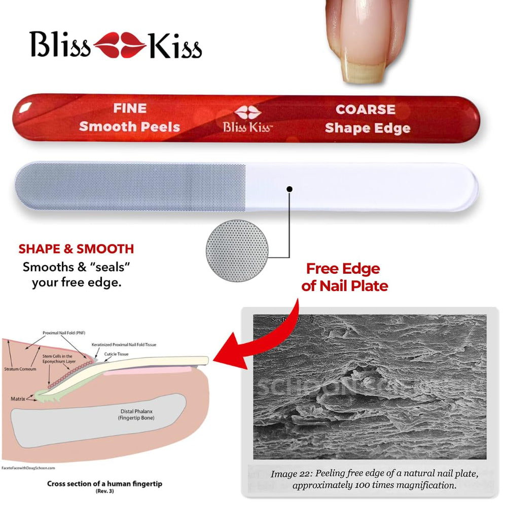 Bliss Kiss Travel Case Nano File shows compact setup for travel manicures.
