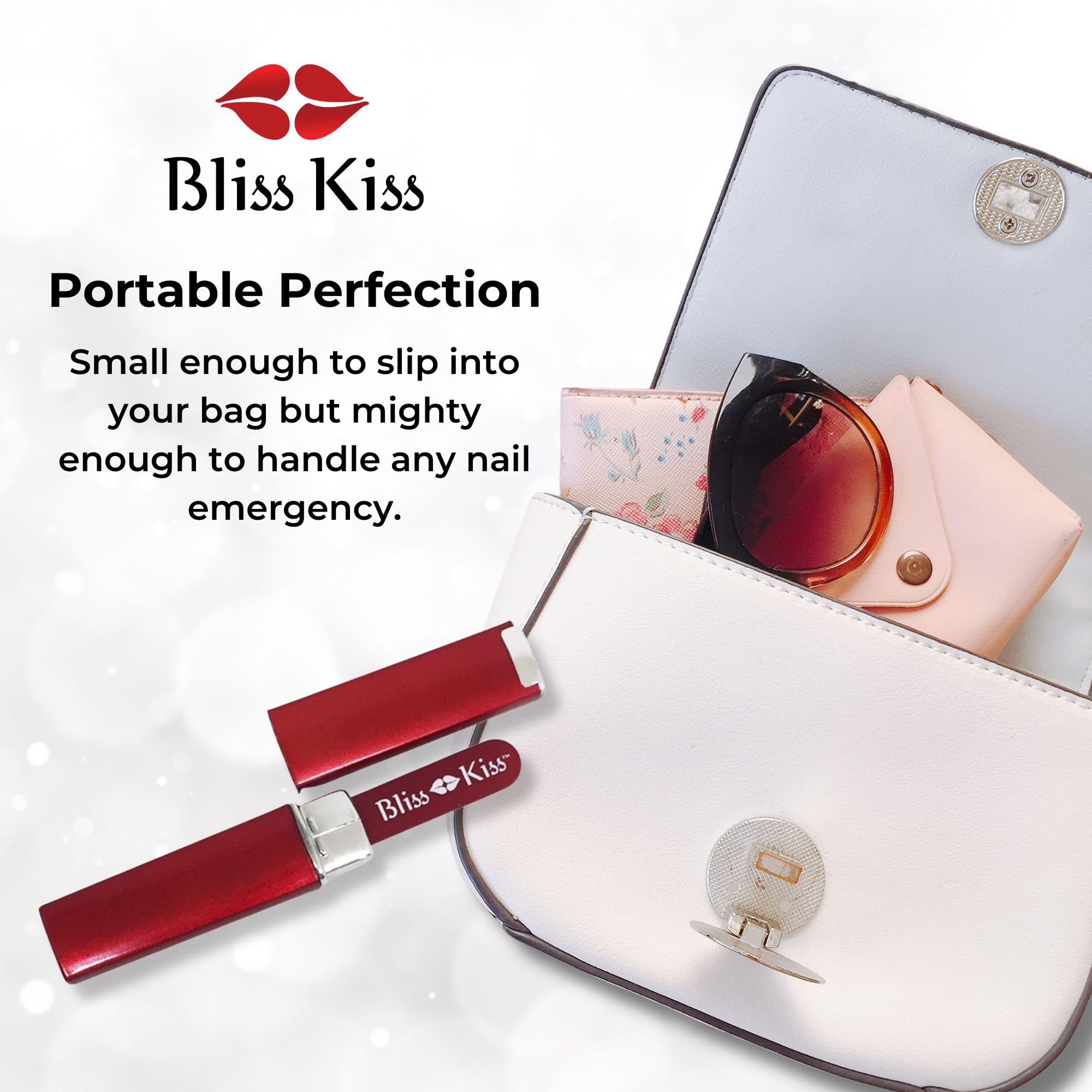 Bliss Kiss travel size nail file ready for purse or kit