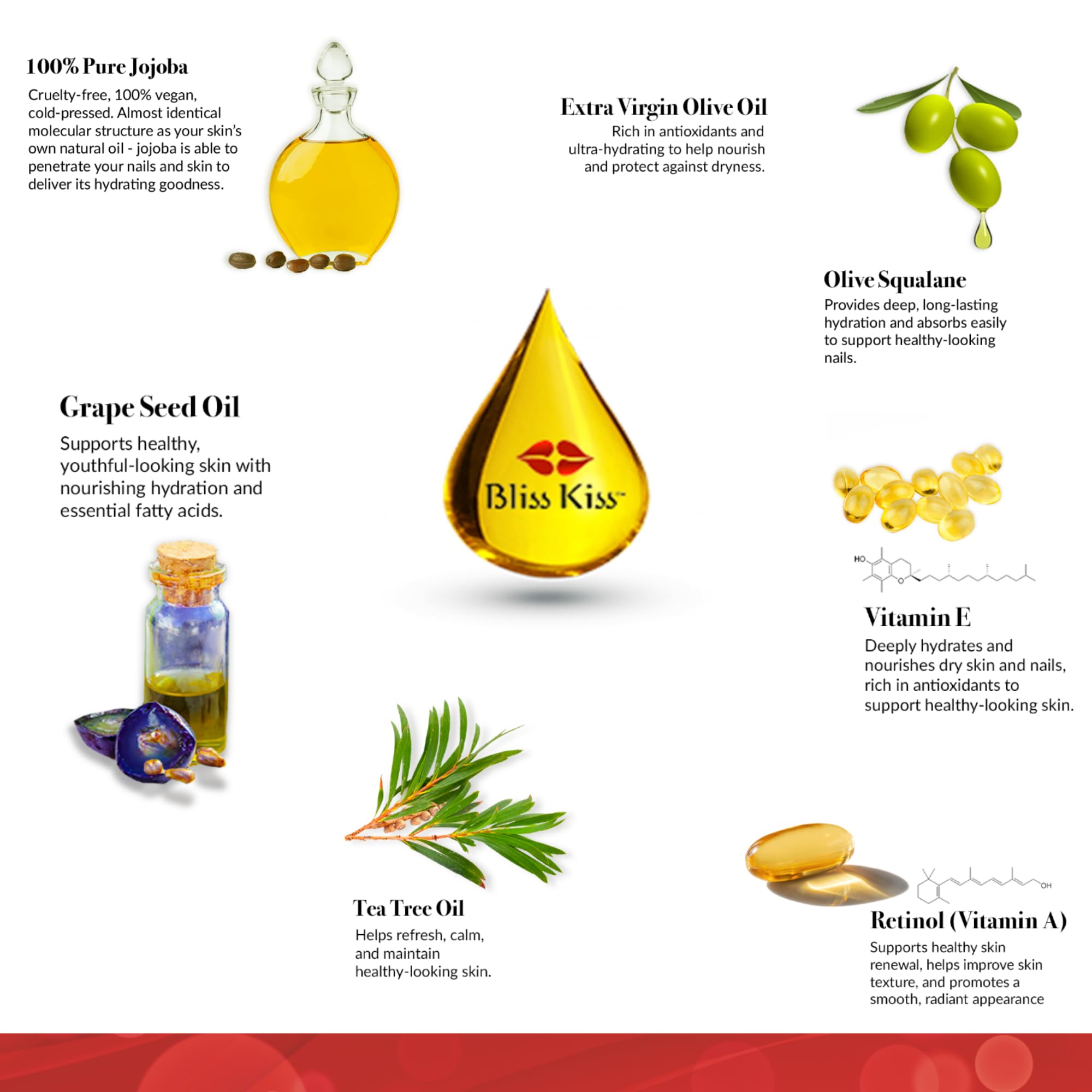 Bliss Kiss USA-made nail oil strengthens brittle nails.