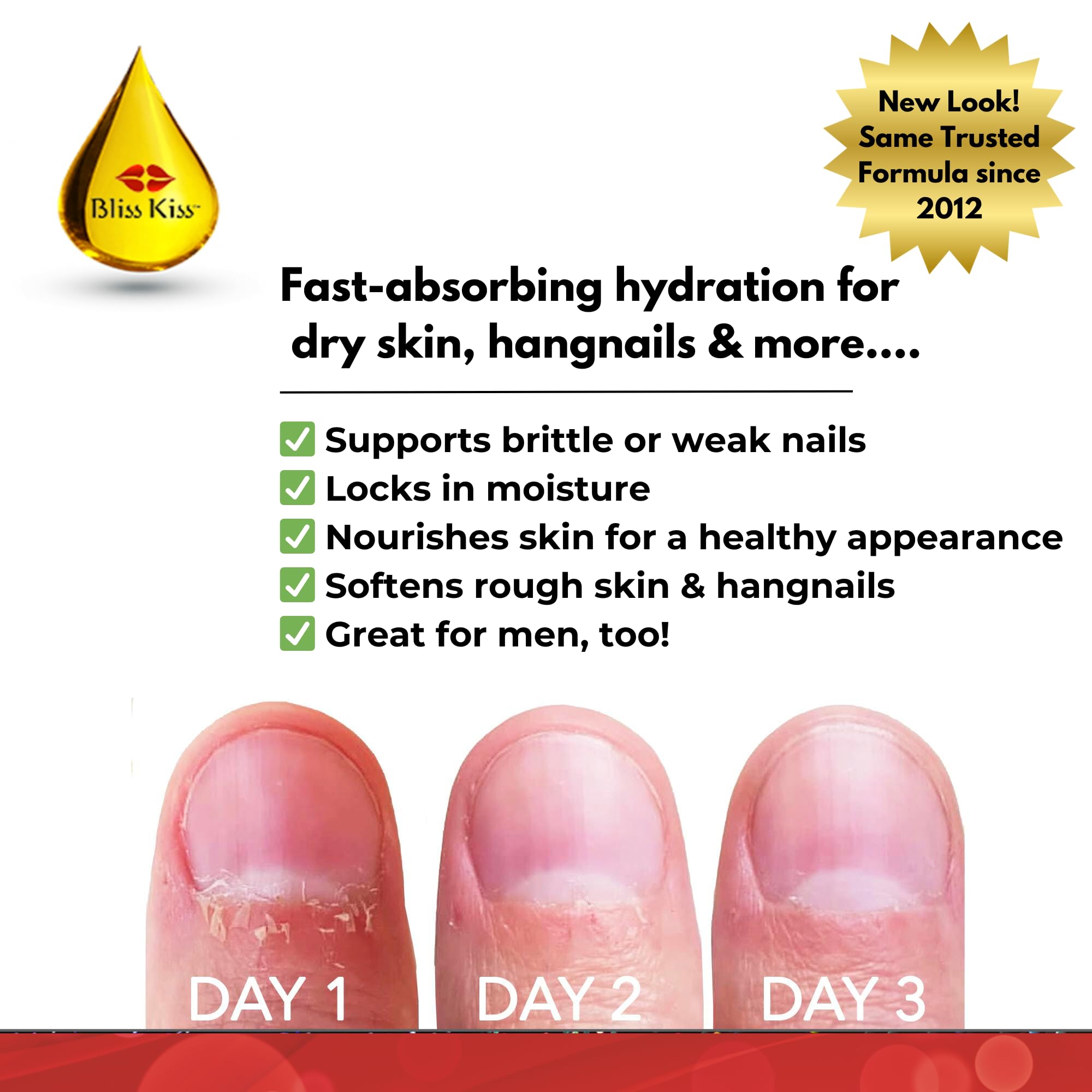 Bliss Kiss vitamin E jojoba blend nourishes and moisturizes nails.