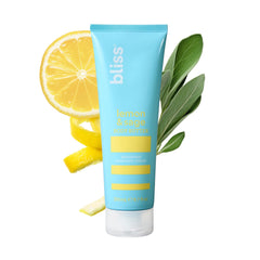 Bliss Lemon and Sage Body Butter jar closeup promoting rich hydration for dry skin.