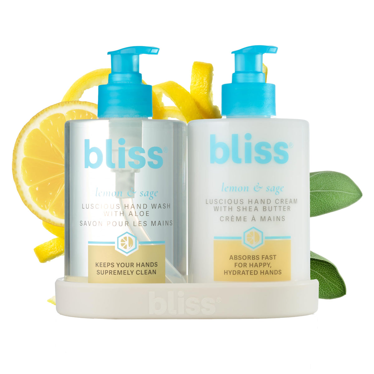 Bliss Lemon & Sage hand wash bottle with hydrating formula for soft skin