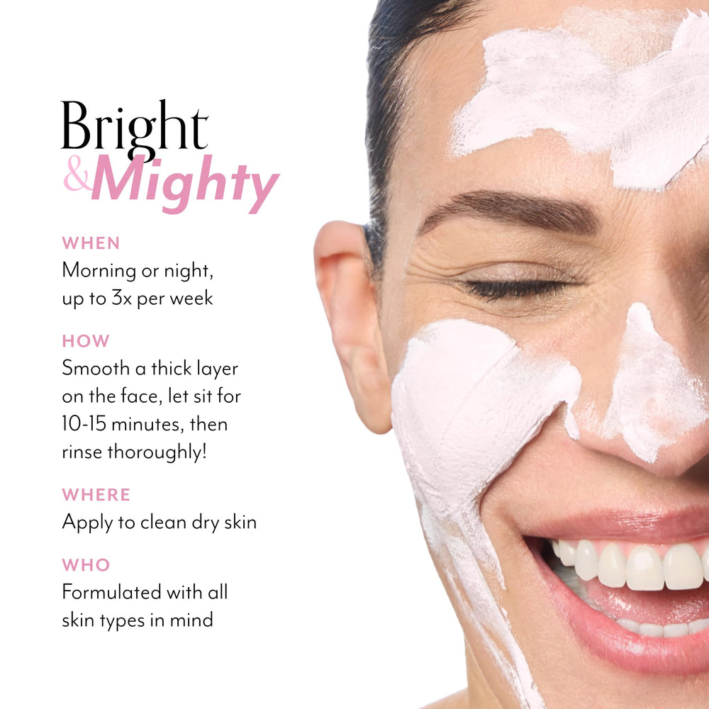 Bliss Mighty Marshmallow Mask packaging on bathroom shelf for daily skincare ritual.