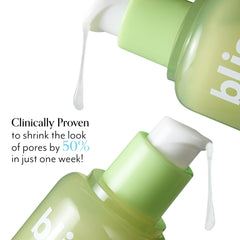 Bliss Niacinamide Pore Vanish Serum droplet for quick-absorb application.
