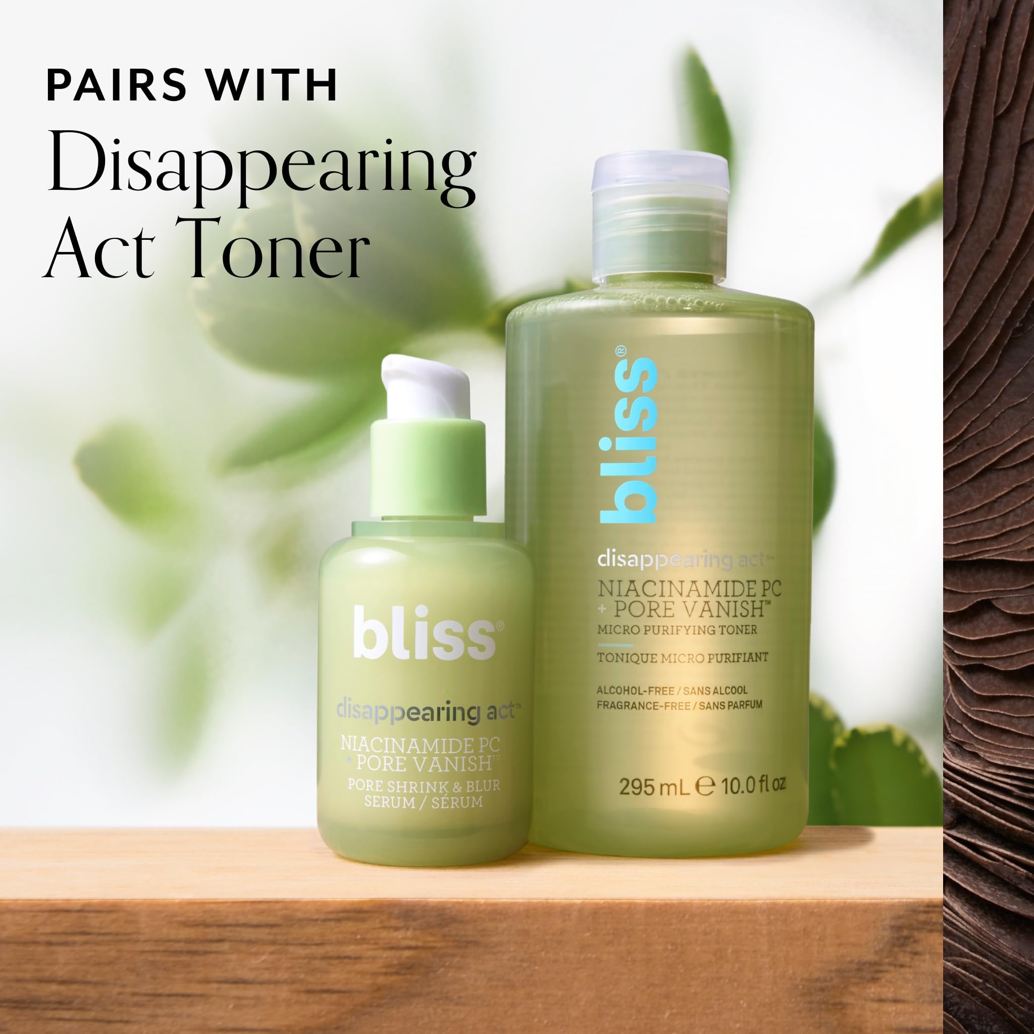 Bliss Niacinamide serum application area demonstrates gentle, even skin coverage.