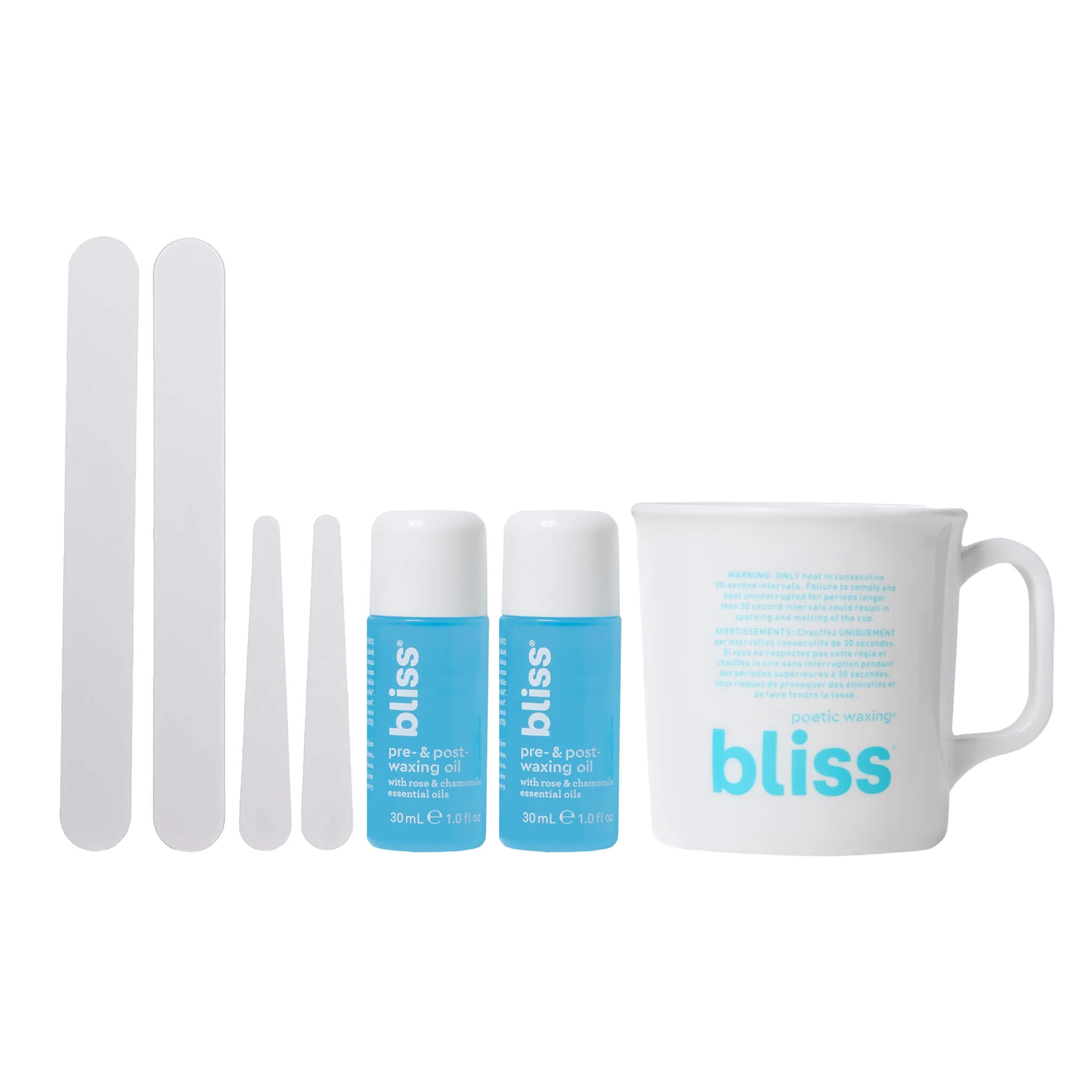 Bliss Poetic Waxing Kit spa-at-home scene conveys professional-like experience.