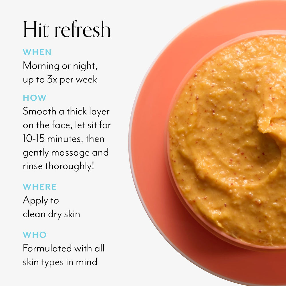Bliss Pumpkin Powerhouse lemon-rice powder blend on skin for renewed texture