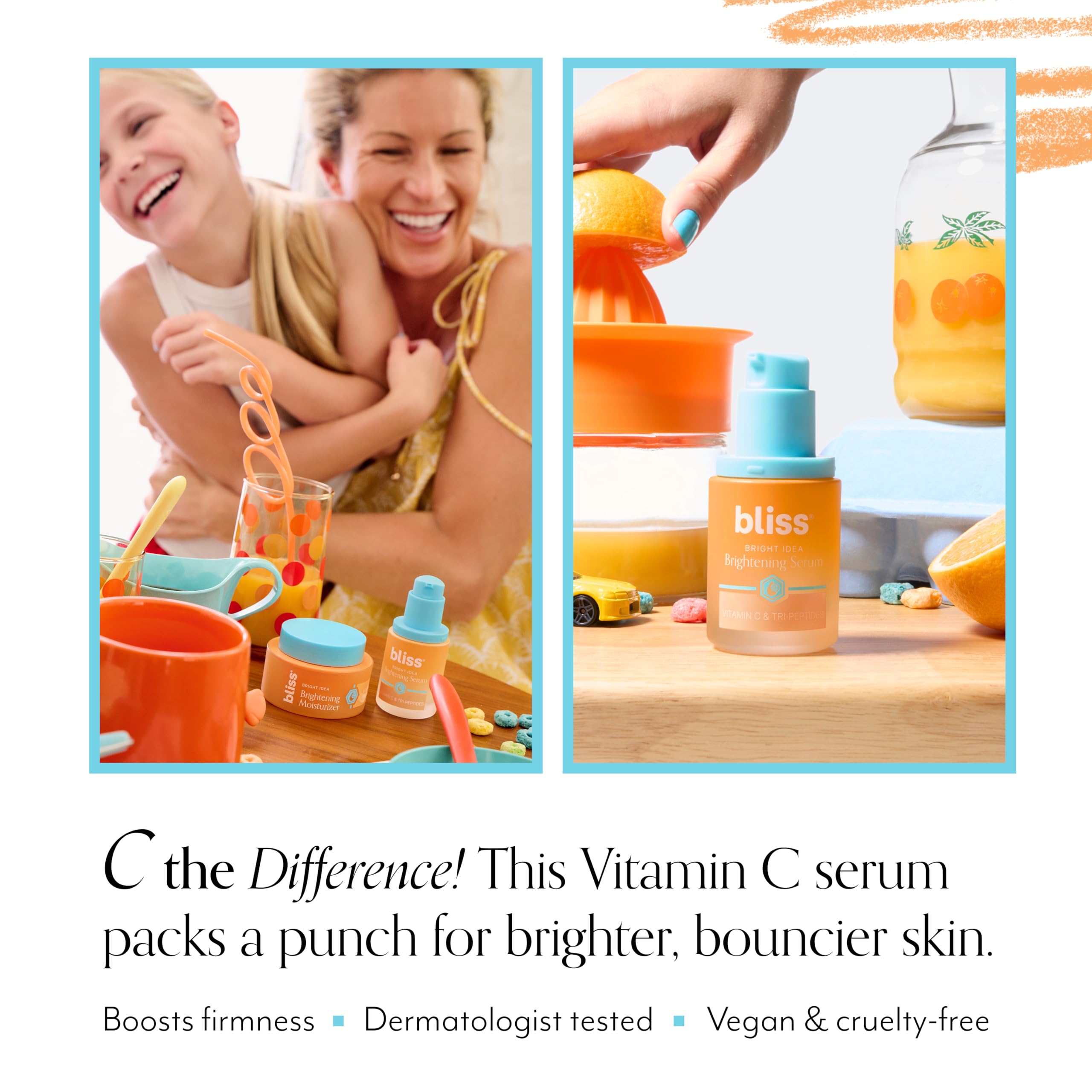 Bliss Serum pump dispense action highlights convenient, controlled dosing.