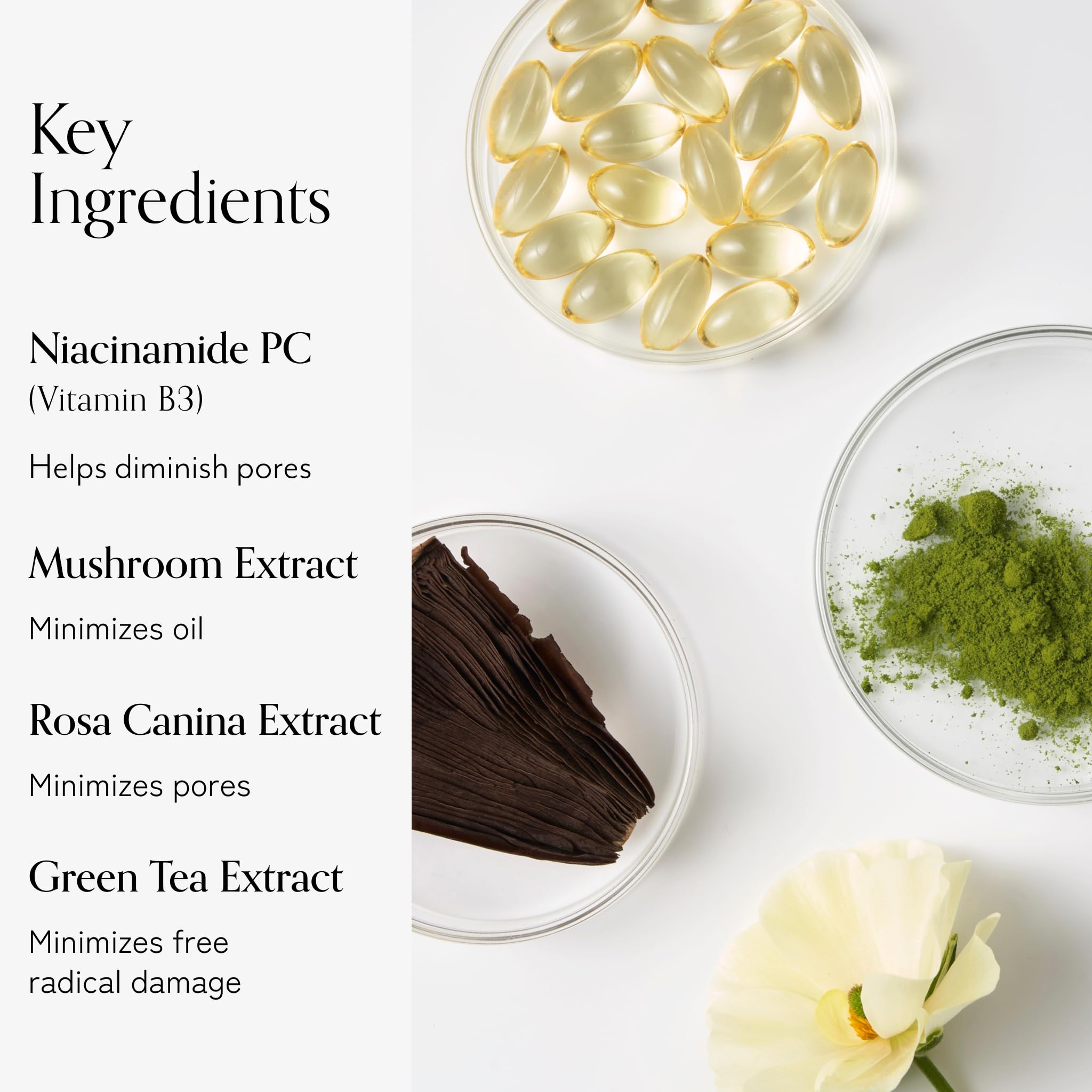 Bliss Serum texture close-up shows lightweight, fast-absorbing consistency.