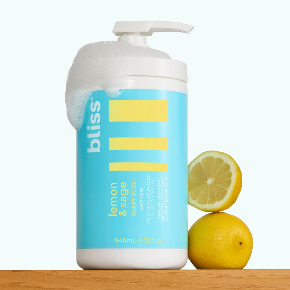 Bliss Soapy Suds Aloe leaf juice ingredient showcases soothing formula