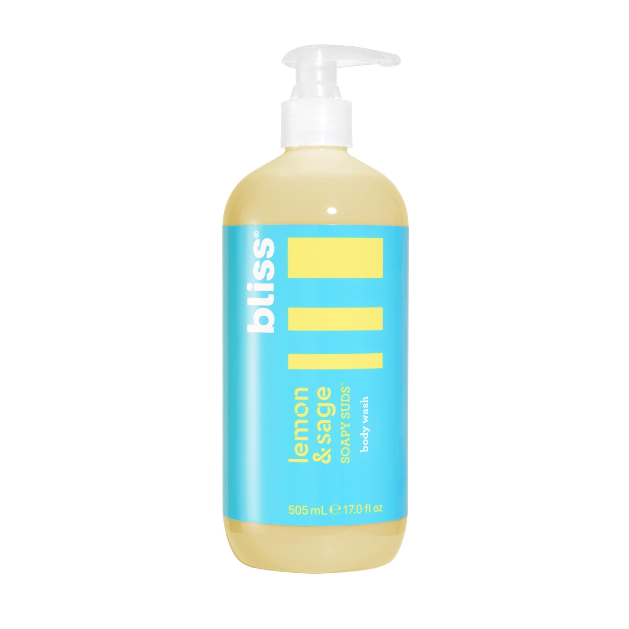Bliss Soapy Suds Lemon & Sage bottle with refreshing citrus scent for showers