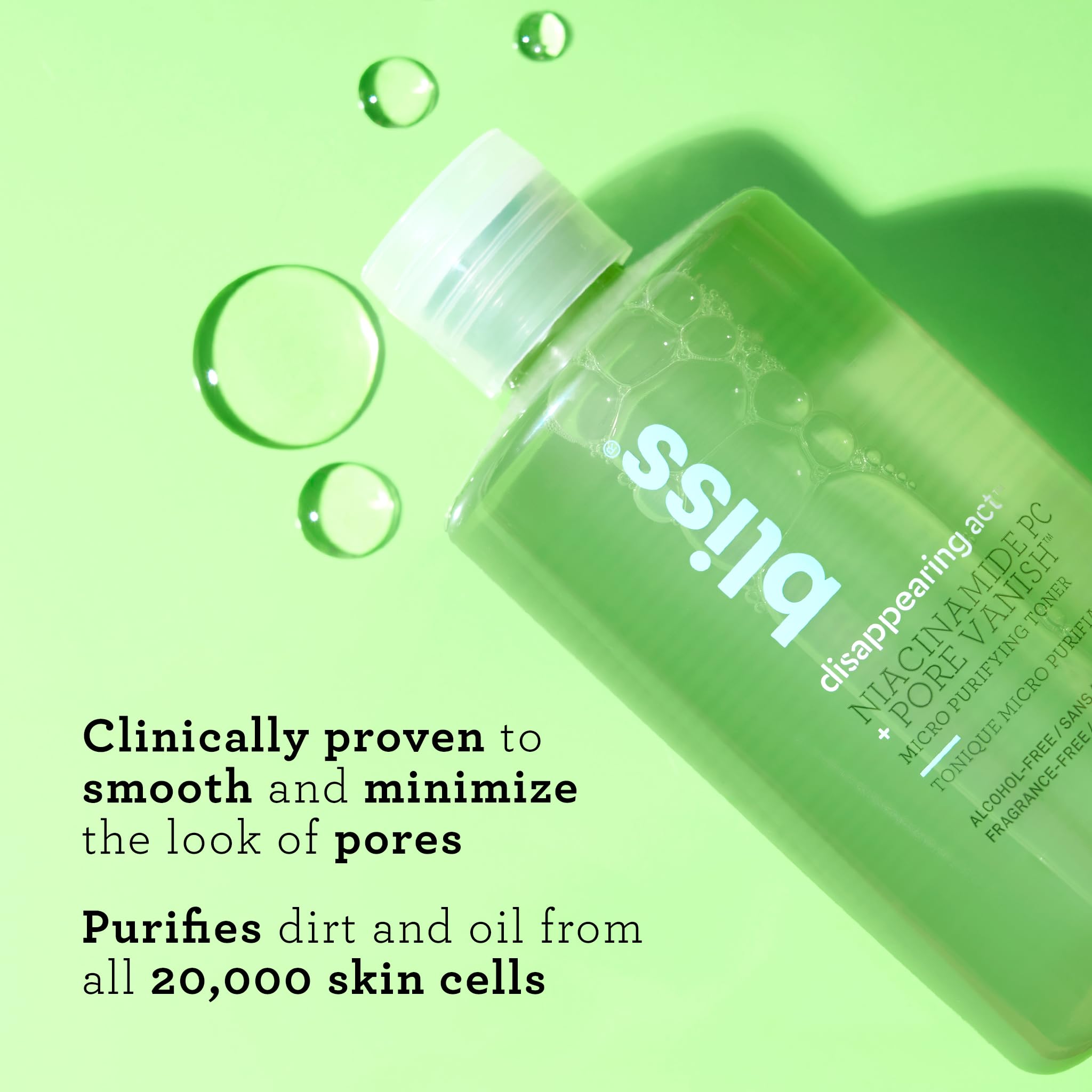 Bliss Toner cotton pad application shows easy daily usage for refreshed skin.