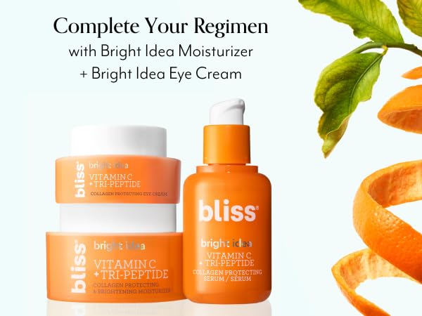 Bliss Vitamin C Tri-Peptide Brightening Moisturizer collagen and elasticity visual.