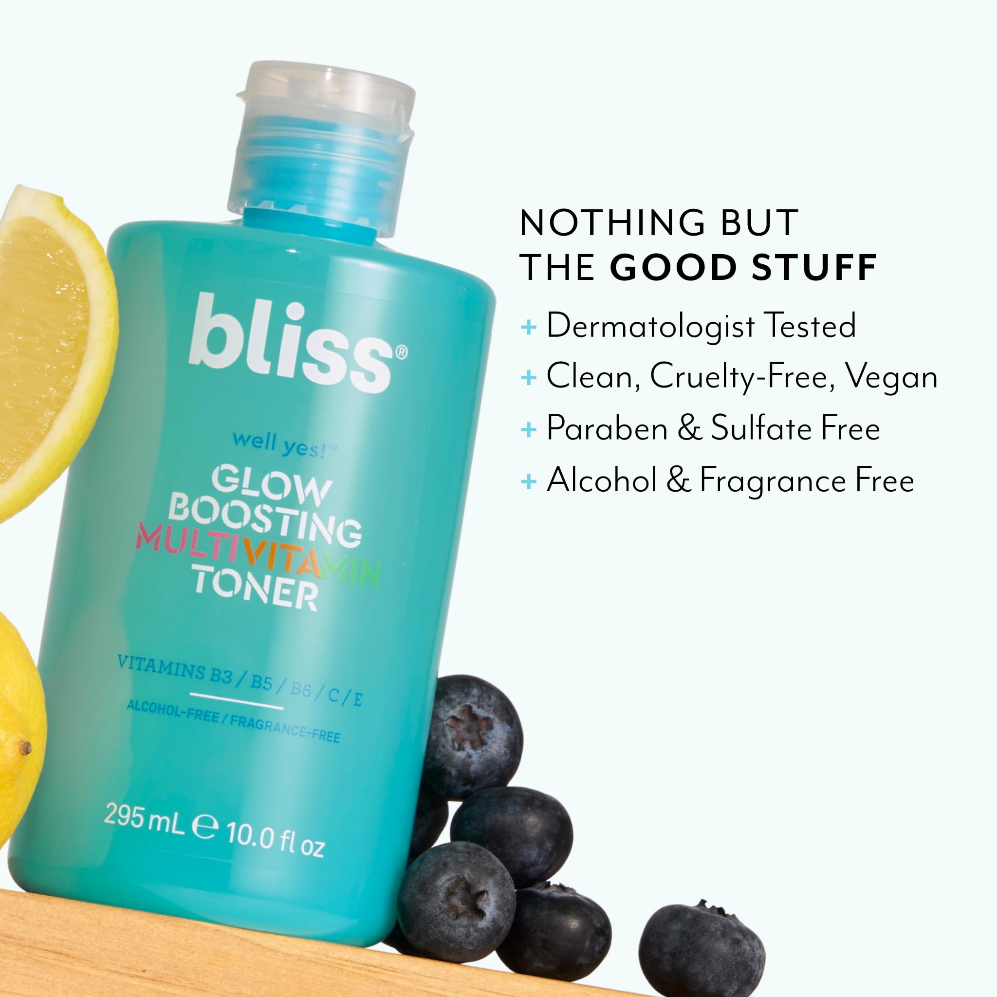 Bliss Well Yes Toner morning-night routine setup.