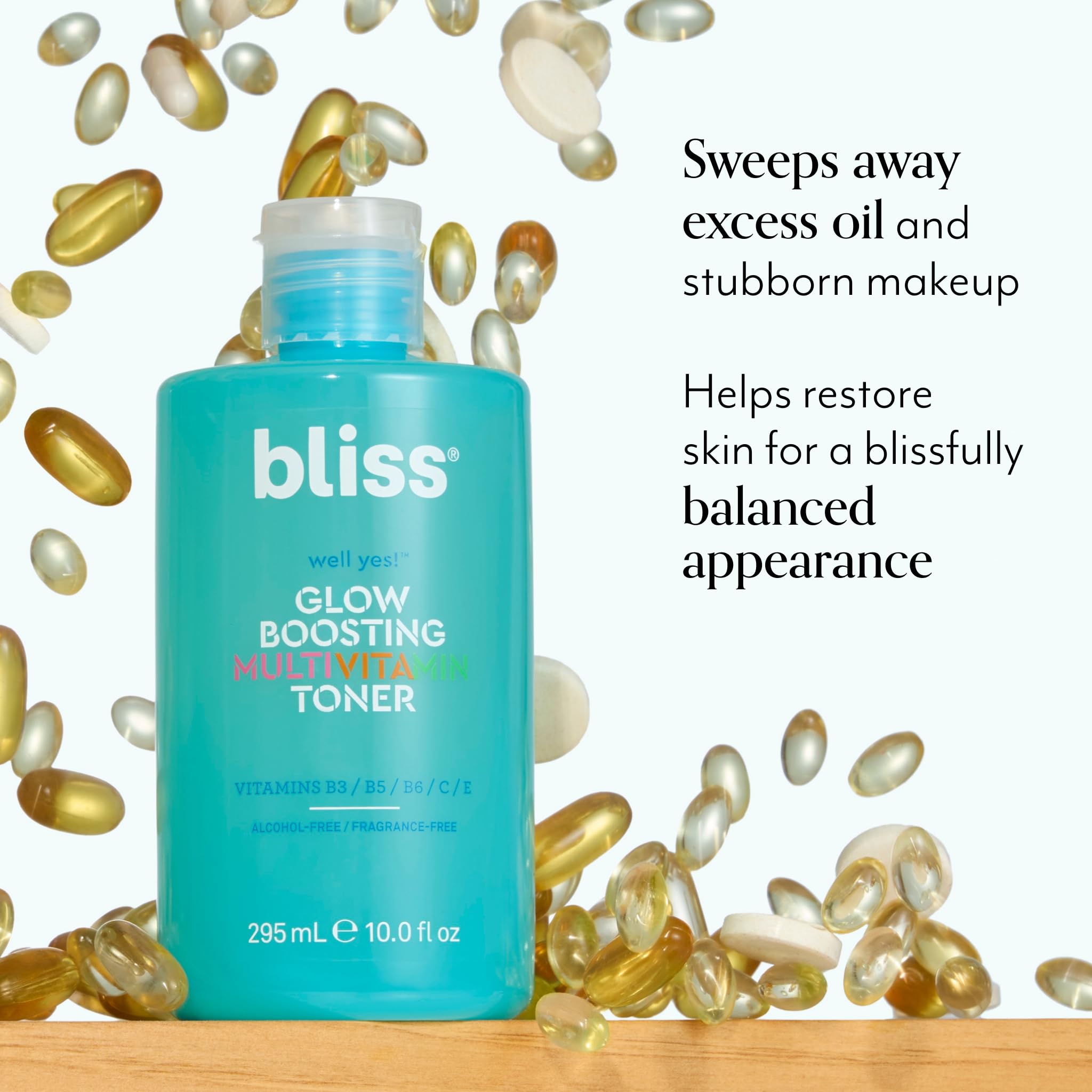 Bliss Well Yes Toner packaging front emphasizing sensitive-skin friendly formula.