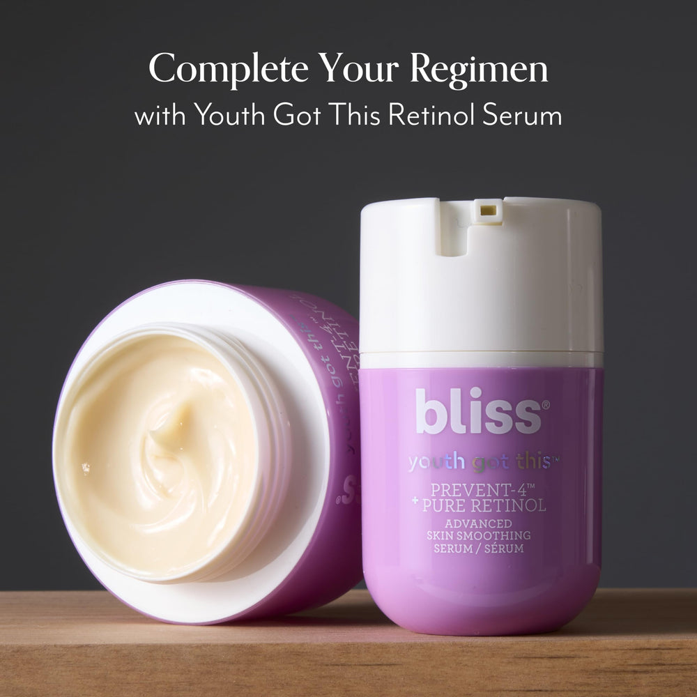 Bliss Youth Got This Retinol Moisturizer demonstrates dewy hydration on skin
