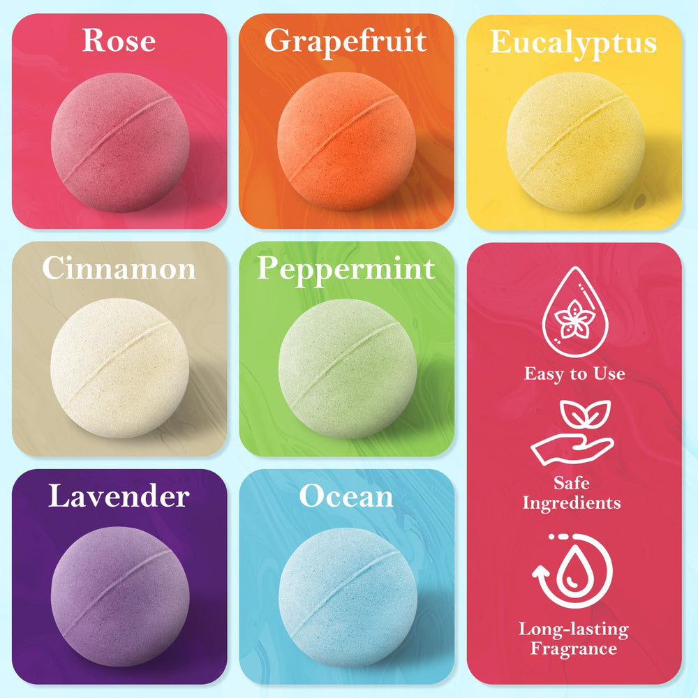 BlissfulOasis lavender bath bomb soothes senses with calming fragrance for a restful soak.