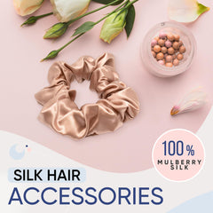 Blissy silk scrunchies rose regular pack side view for versatile styling