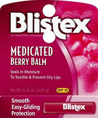 Blistex Berry Lip Balm SPF 15 protects lips from sun exposure.