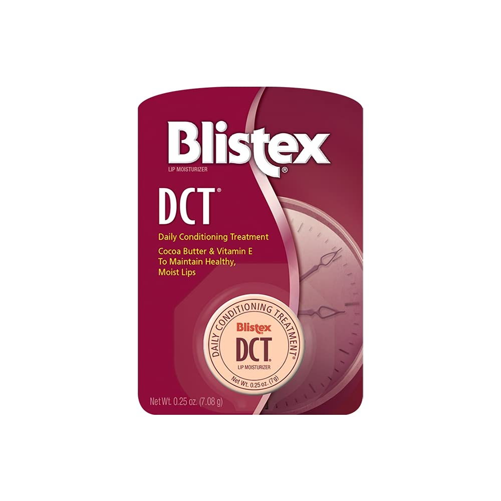 Blistex DCT daily-conditioning treatment application showing nourishing moisture for soft, healthy lips.
