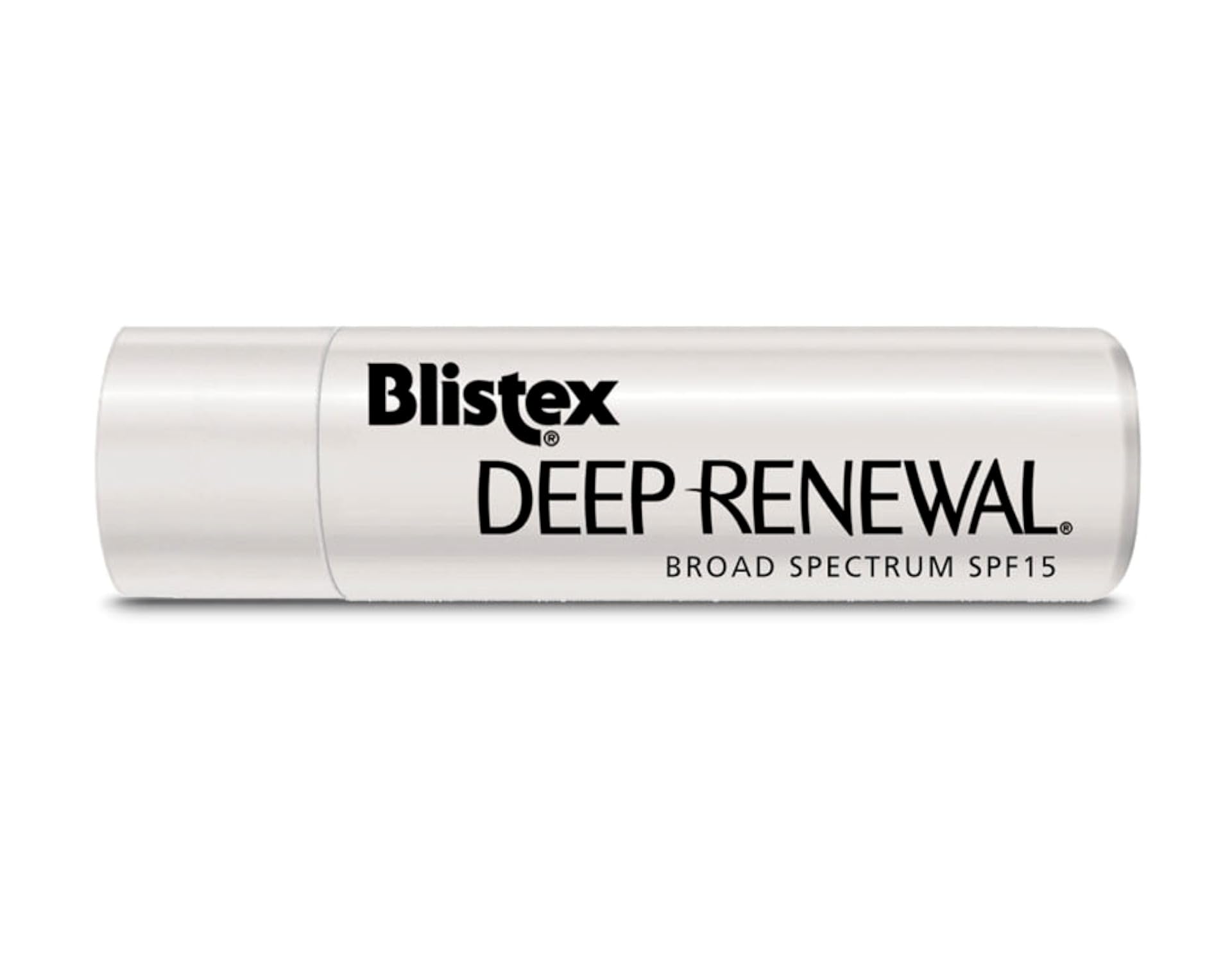 Blistex Deep Renewal SPF 15 packaging exterior shot highlighting sun protection.
