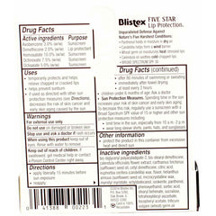Blistex Five Star lip protection SPF 30 close-up shows creamy texture for quick relief.