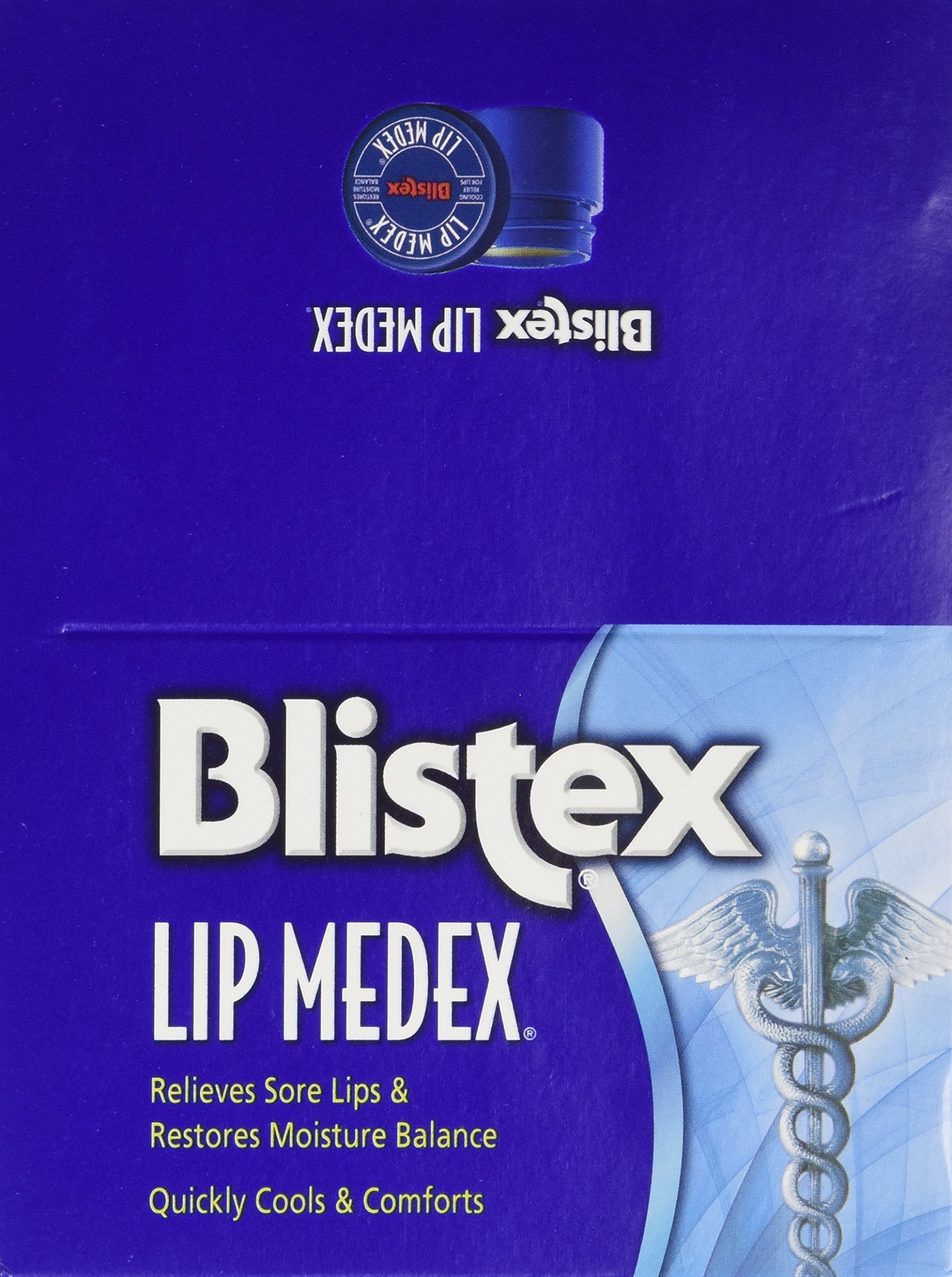 Blistex Lip Medex ingredients label highlights petrolatum and menthol for protective moisture