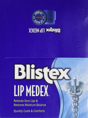 Blistex Lip Medex ingredients label highlights petrolatum and menthol for protective moisture