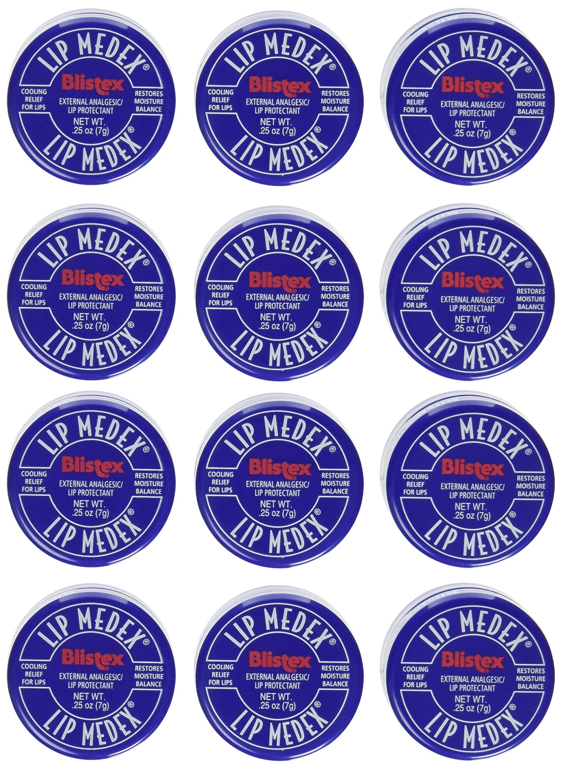 Blistex Lip Medex tube in pack of 12 delivers cooling relief and lip moisture.