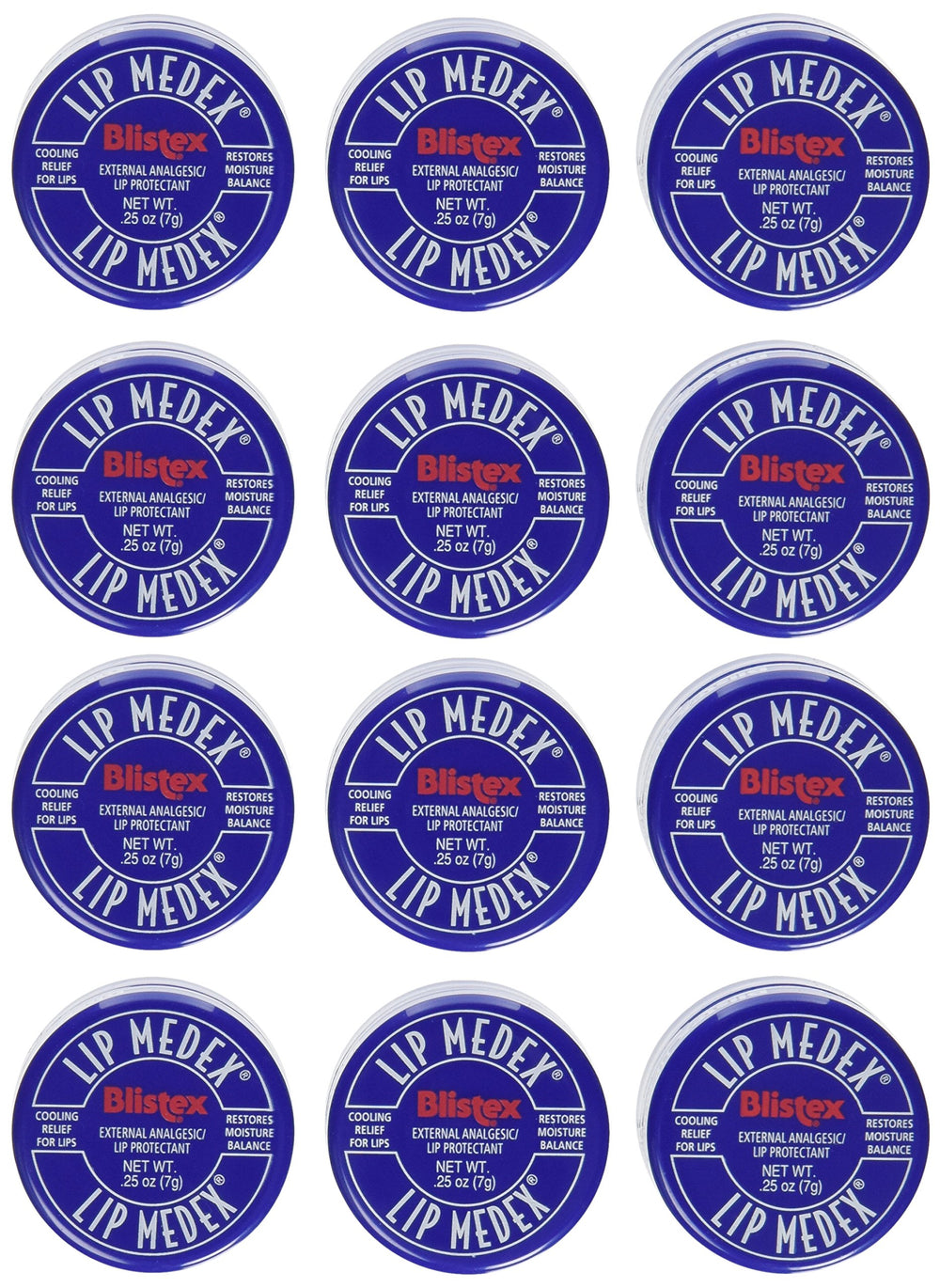 Blistex Lip Medex tube in pack of 12 delivers cooling relief and lip moisture.