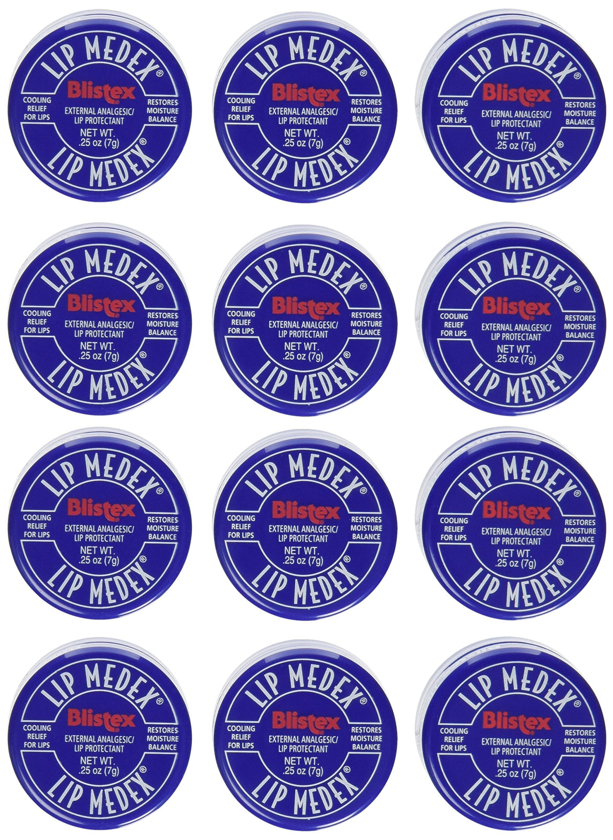Blistex Lip Medex tube in pack of 12 delivers cooling relief and lip moisture.
