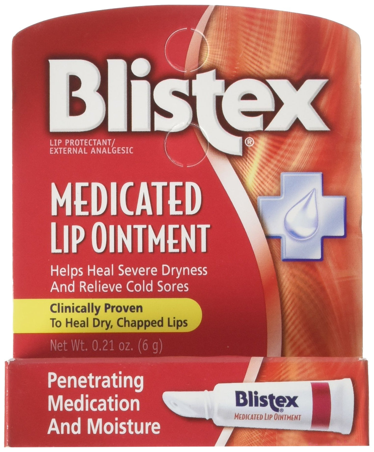 Blistex Lip Ointment pack of six tubes displayed for on-the-go lip relief and moisture.