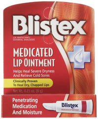 Blistex Lip Ointment pack of six tubes displayed for on-the-go lip relief and moisture.