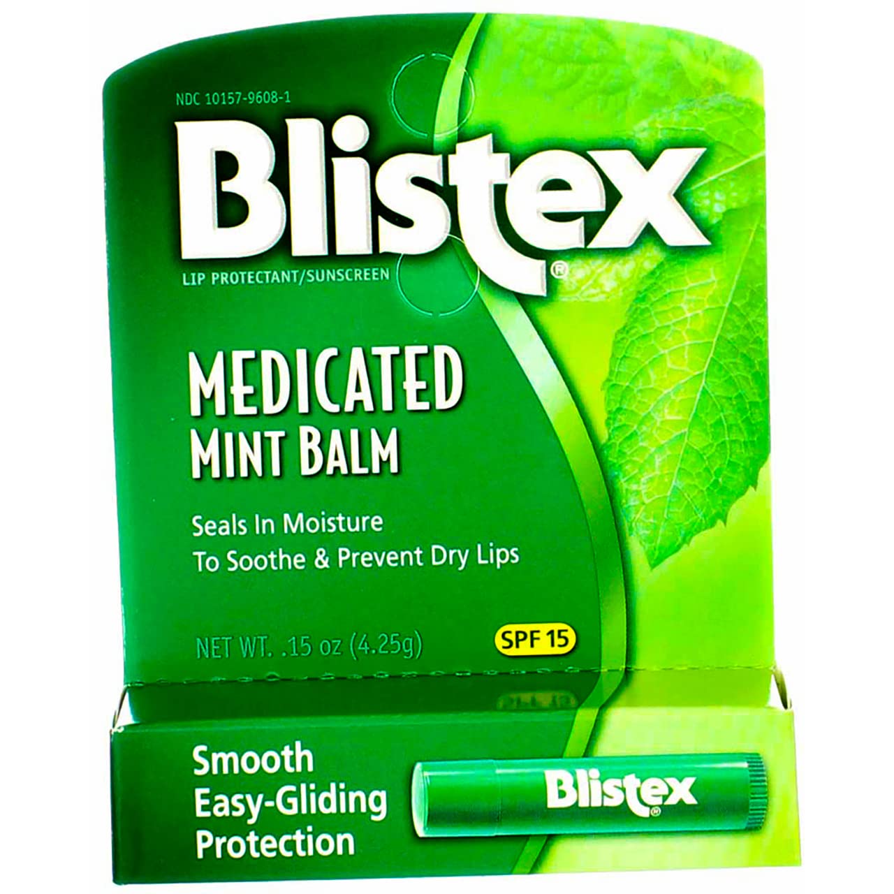 Blistex Medicated Mint Balm SPF 15 front label with lip care and sun protection