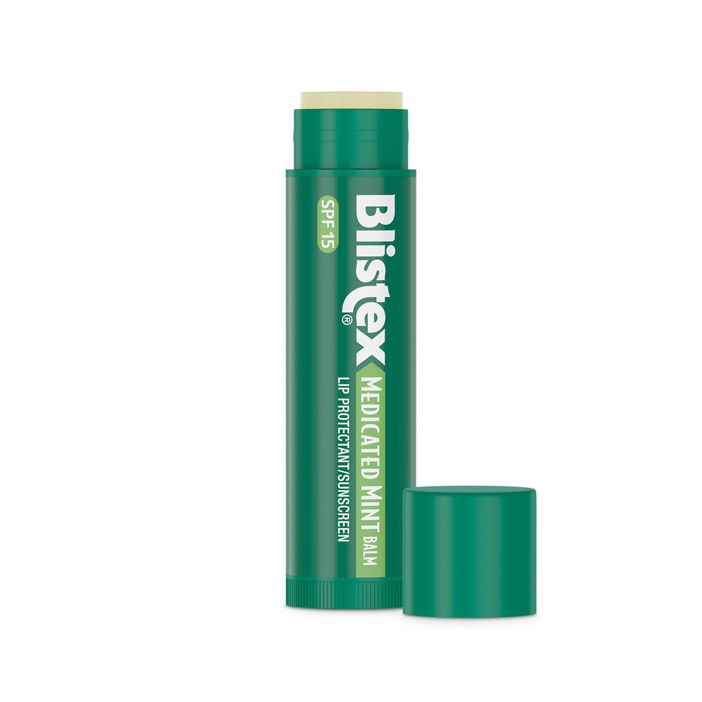 Blistex Medicated Mint Lip Balm close-up glide for quick, even coverage.