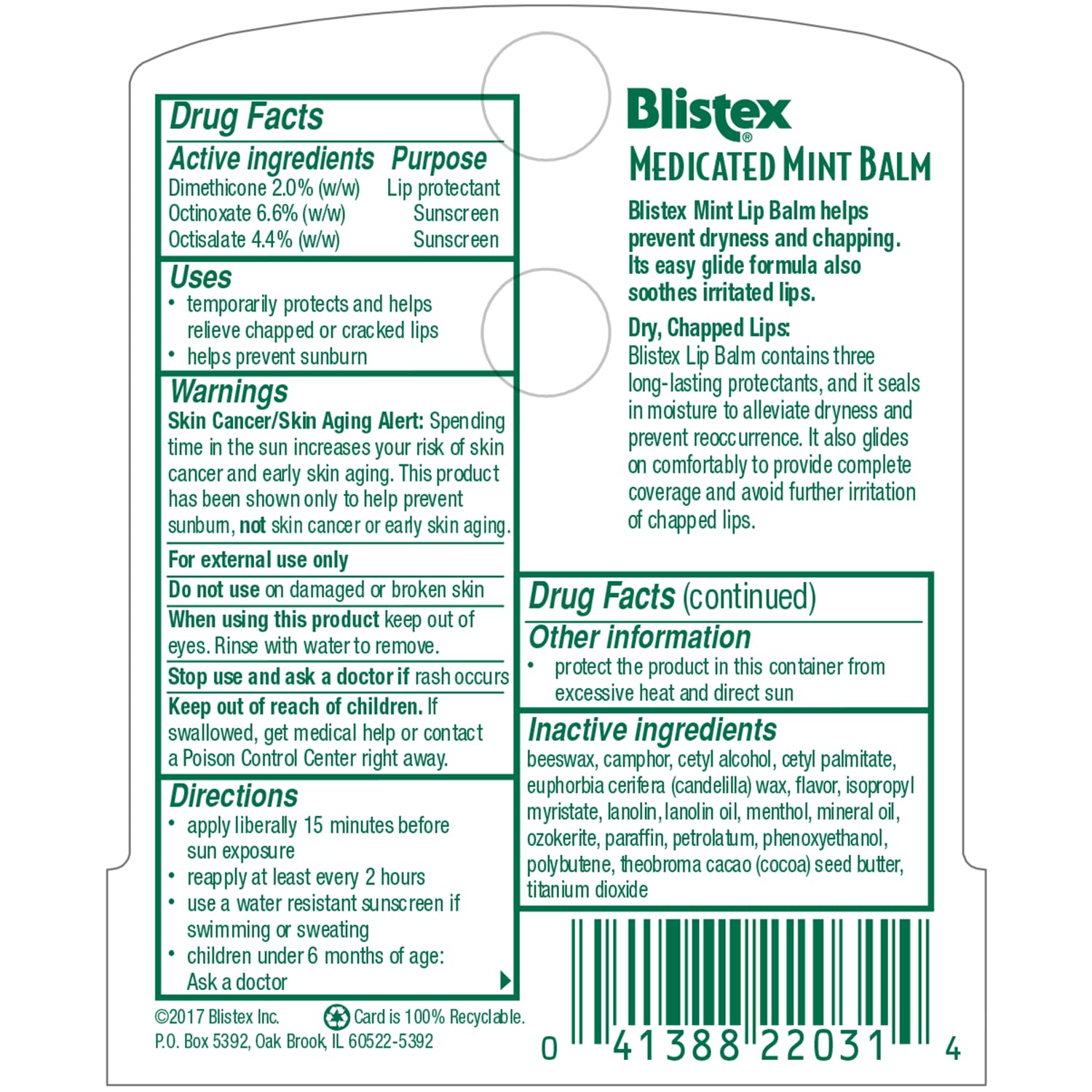 Bulk pack of 24 Blistex Medicated Mint Lip Balm tubes for daily use.