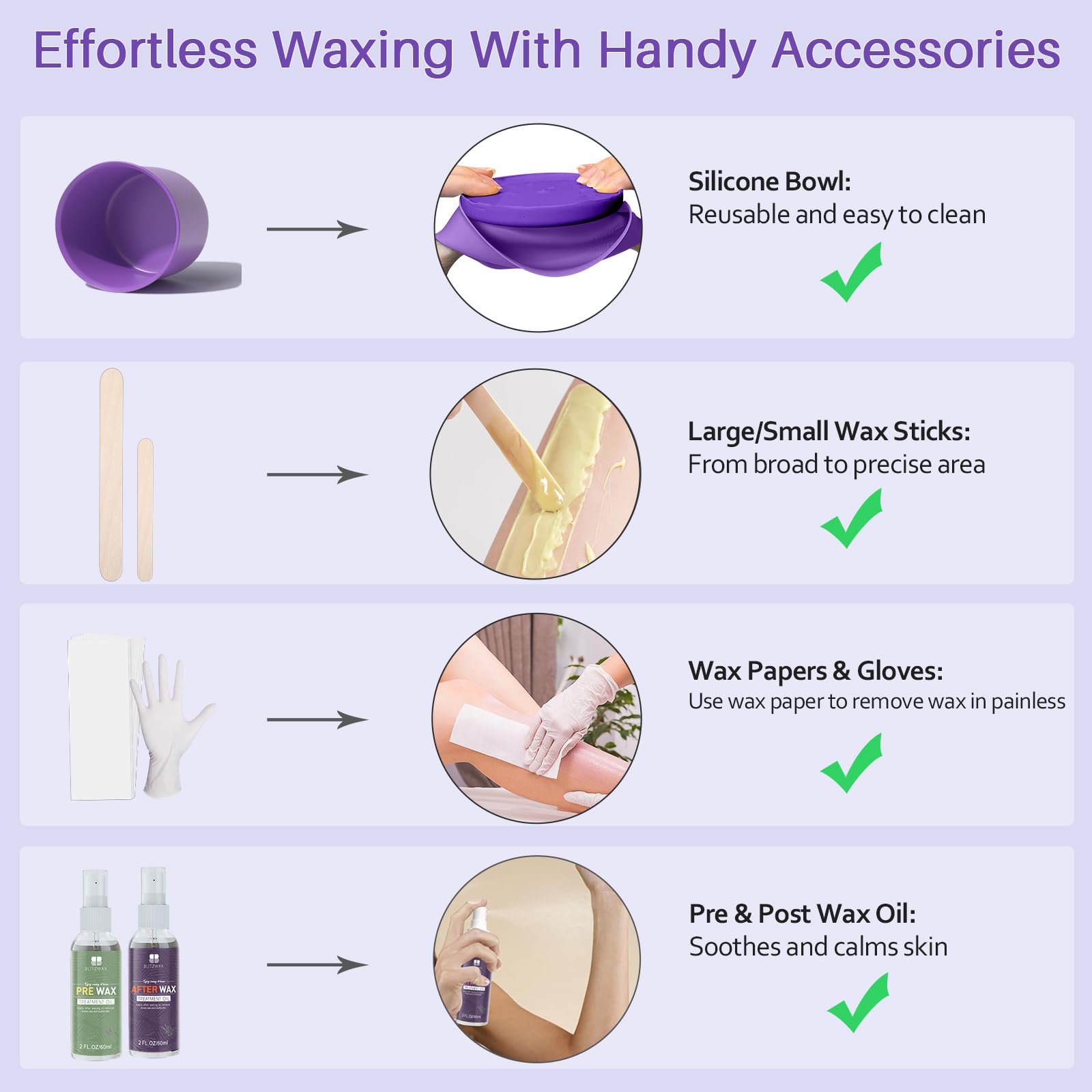BLITZWAX beginner-friendly 50-piece kit includes guides and tools