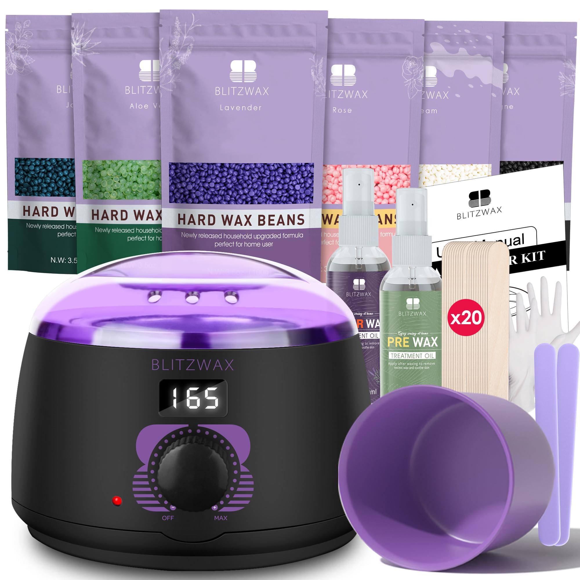 BLITZWAX Brazilian bikini waxing kit overview for at-home waxing convenience