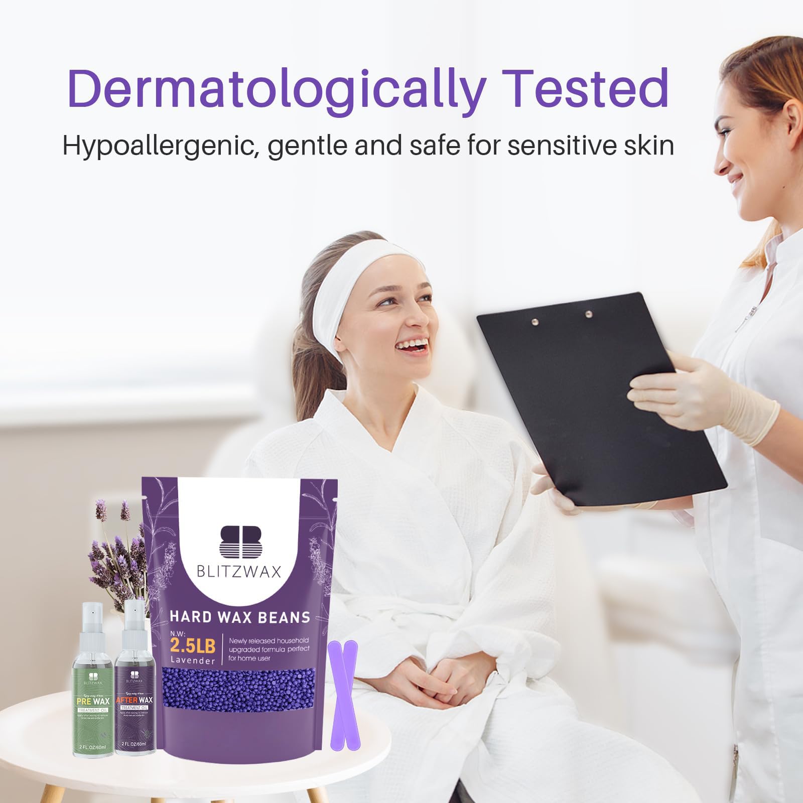BLITZWAX face and eyebrow wax beads enable precise facial hair removal.