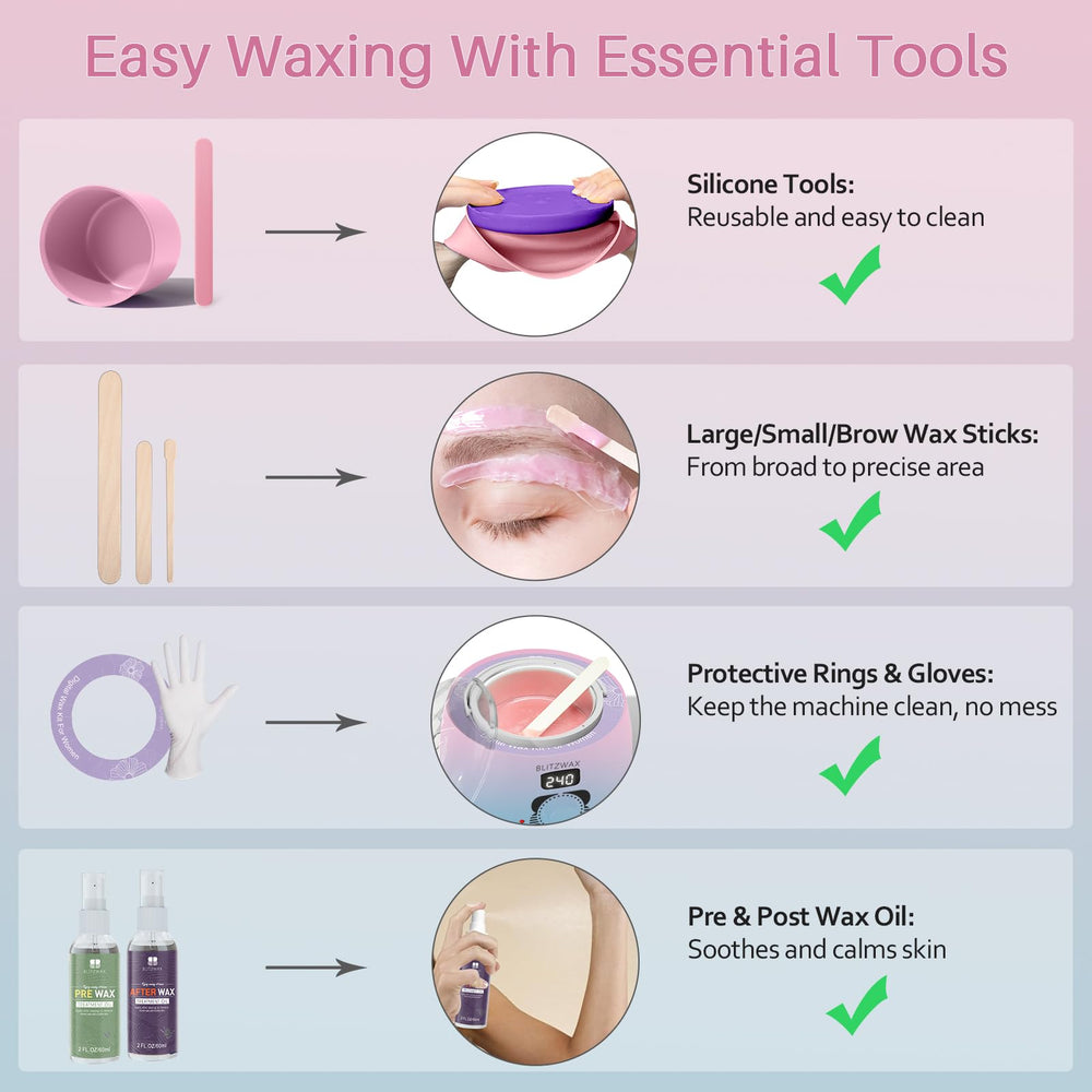 BLITZWAX face waxing enables precise facial hair removal.