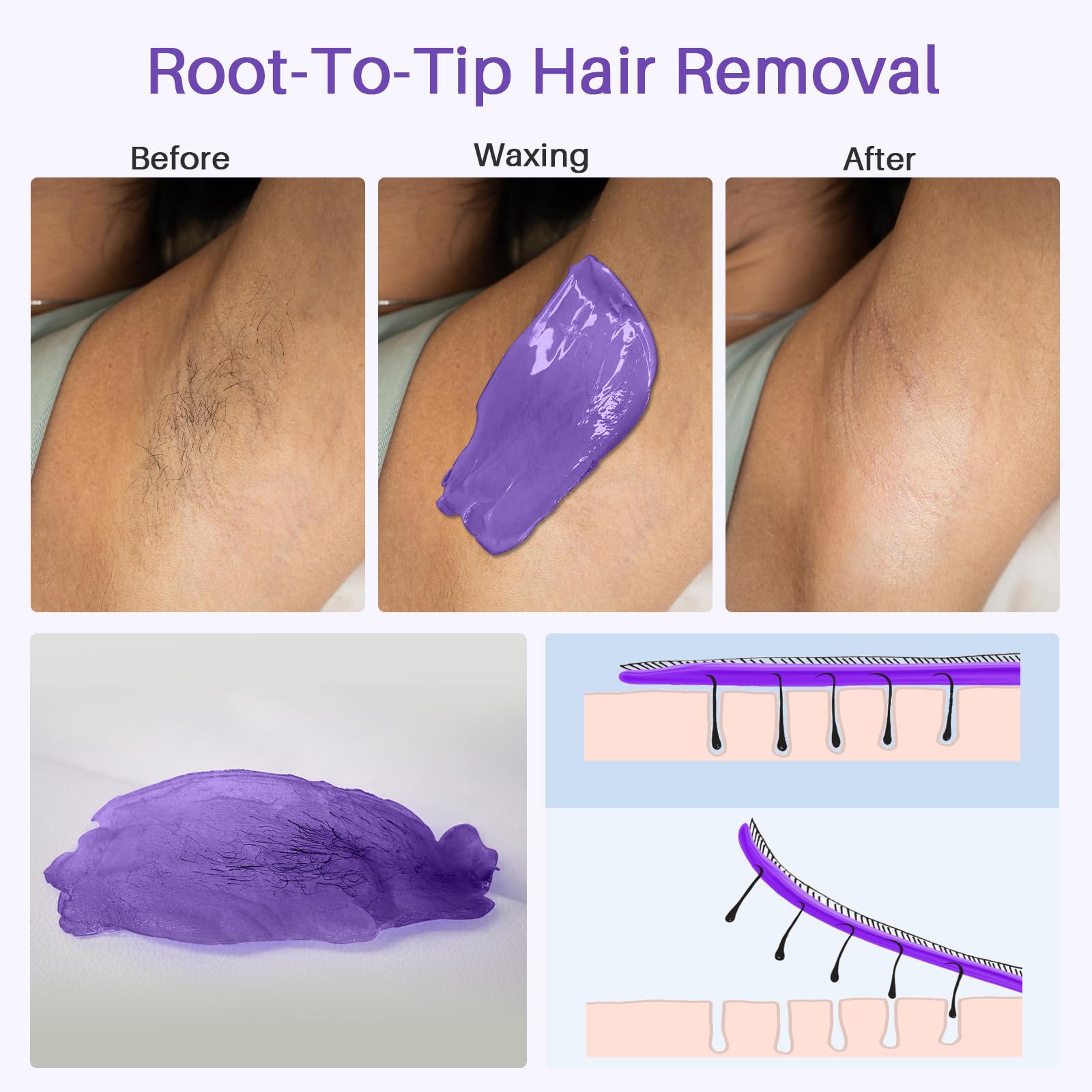 BLITZWAX Lavender formula targets coarse hair while being skin-friendly on sensitive skin