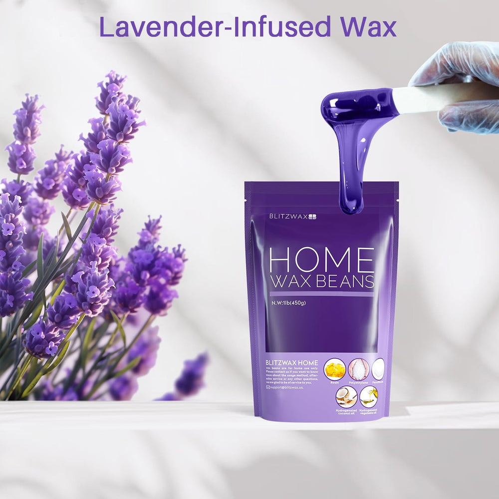 BLITZWAX Lavender temperature control highlights comfortable waxing temperature
