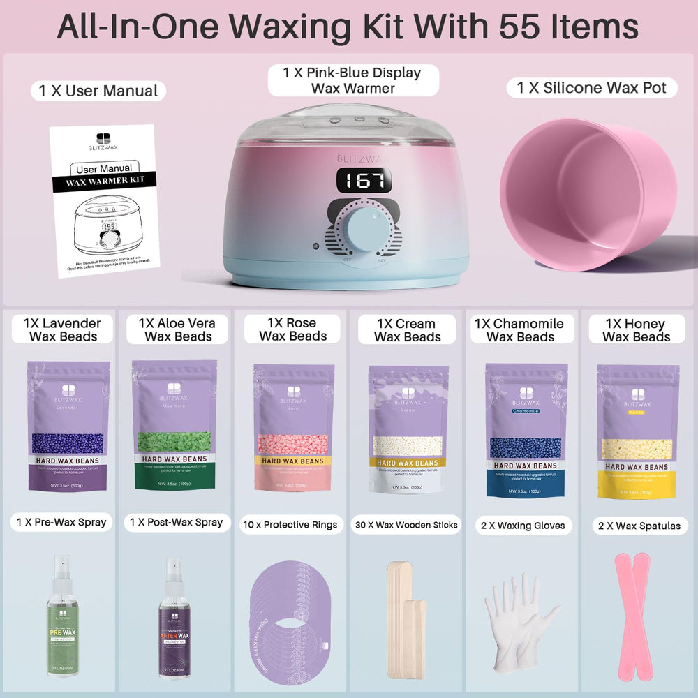 BLITZWAX legs-and-arms waxing supports versatile body grooming.