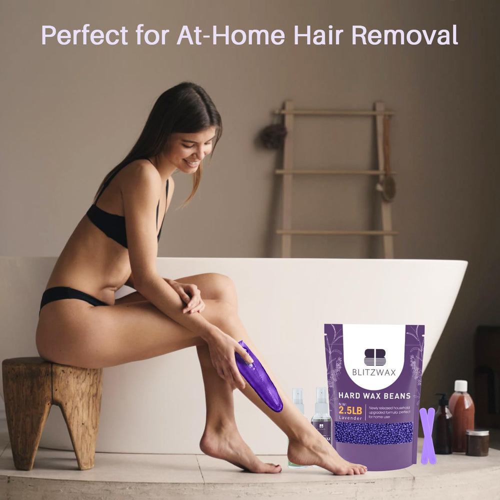 BLITZWAX pre- and post-wax oils included to support comfortable waxing.