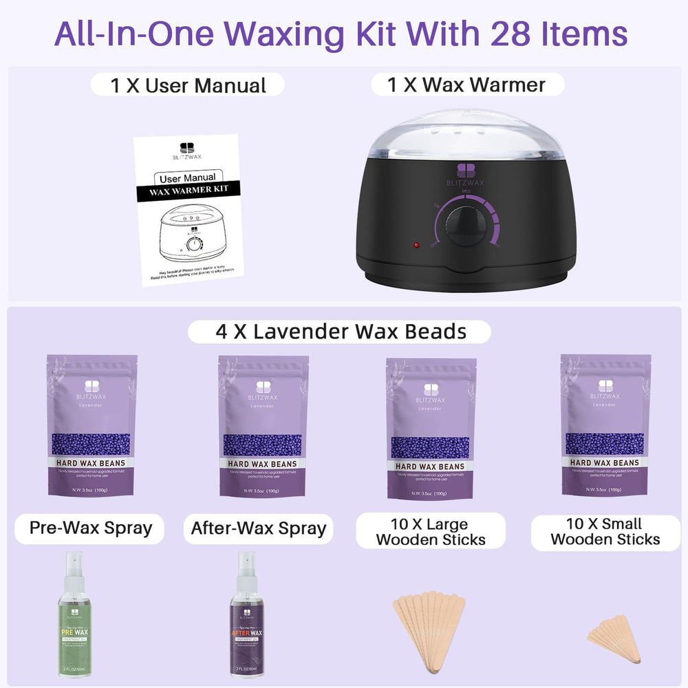 BLITZWAX pre/post wax oils image helps skin prep and aftercare