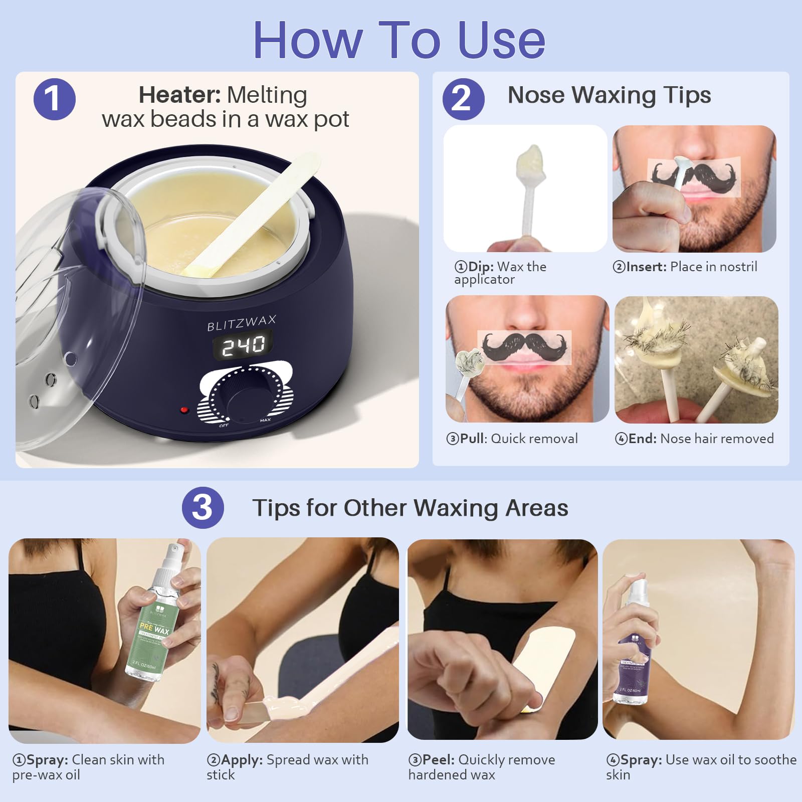 BLITZWAX silicone wax pot liner simplifies cleanup after hard waxing.