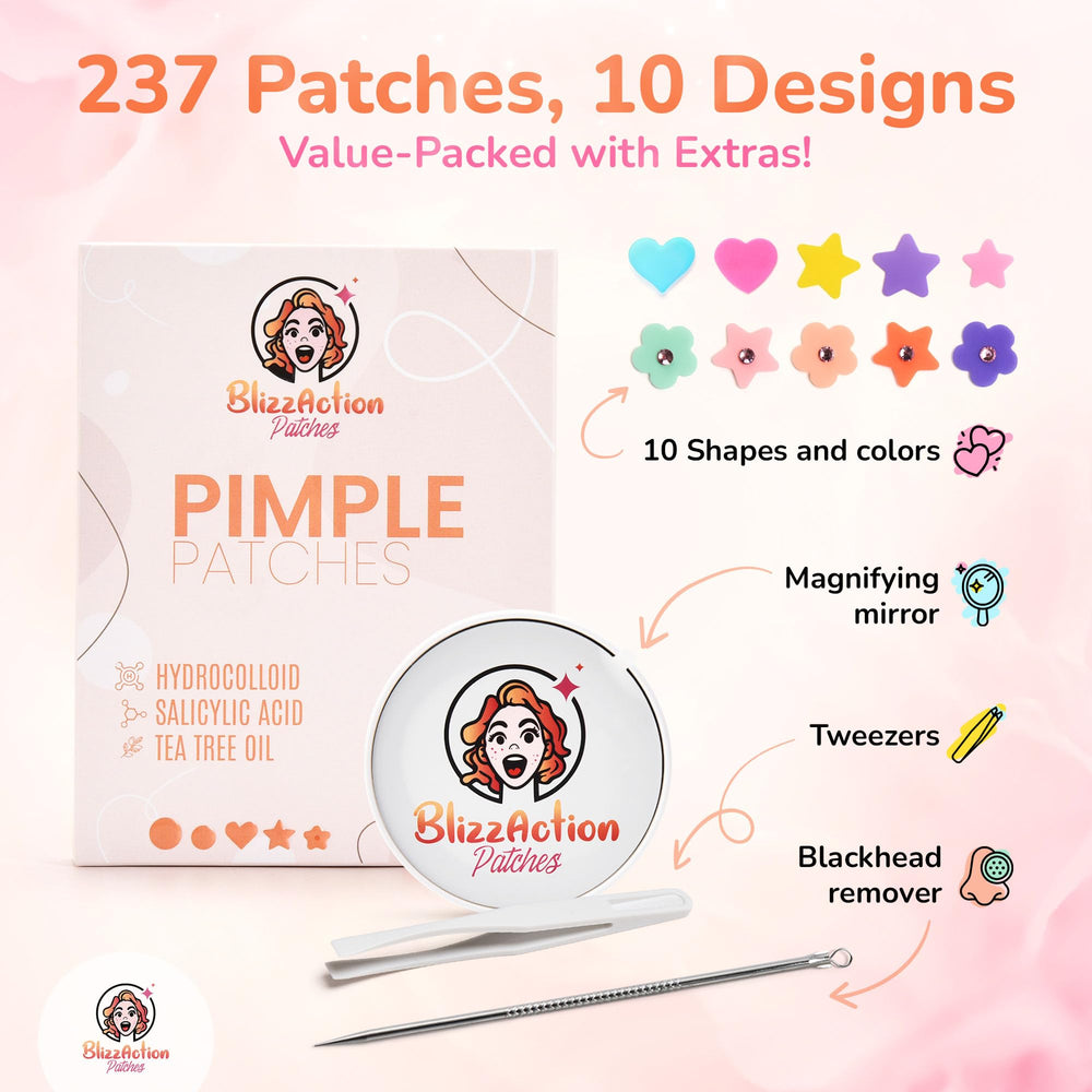 BlizzAction Patches heart patch provides discreet blemish coverage with a cute heart shape.