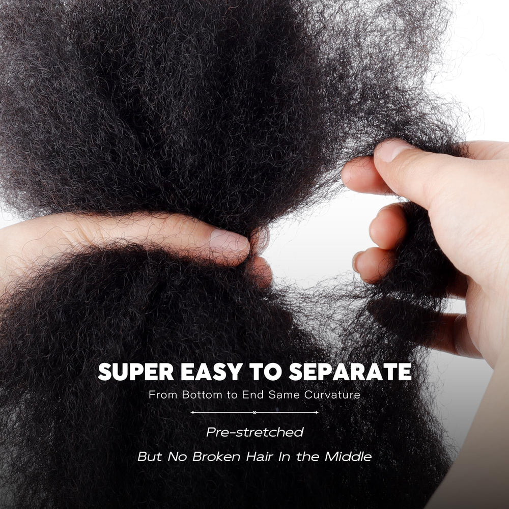 BLL Afro Kinkys bulk hair easy-to-separate square design detail