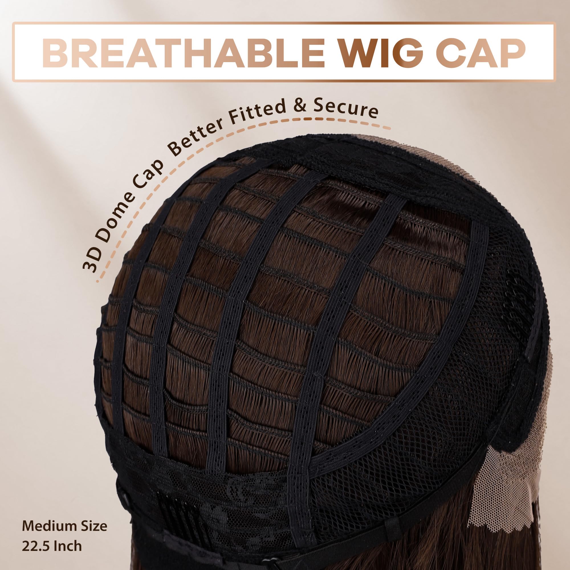 BLL Glueless cap wig features breathable design for all-day comfort.